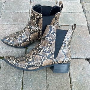 H&M Faux Snakeskin Booties